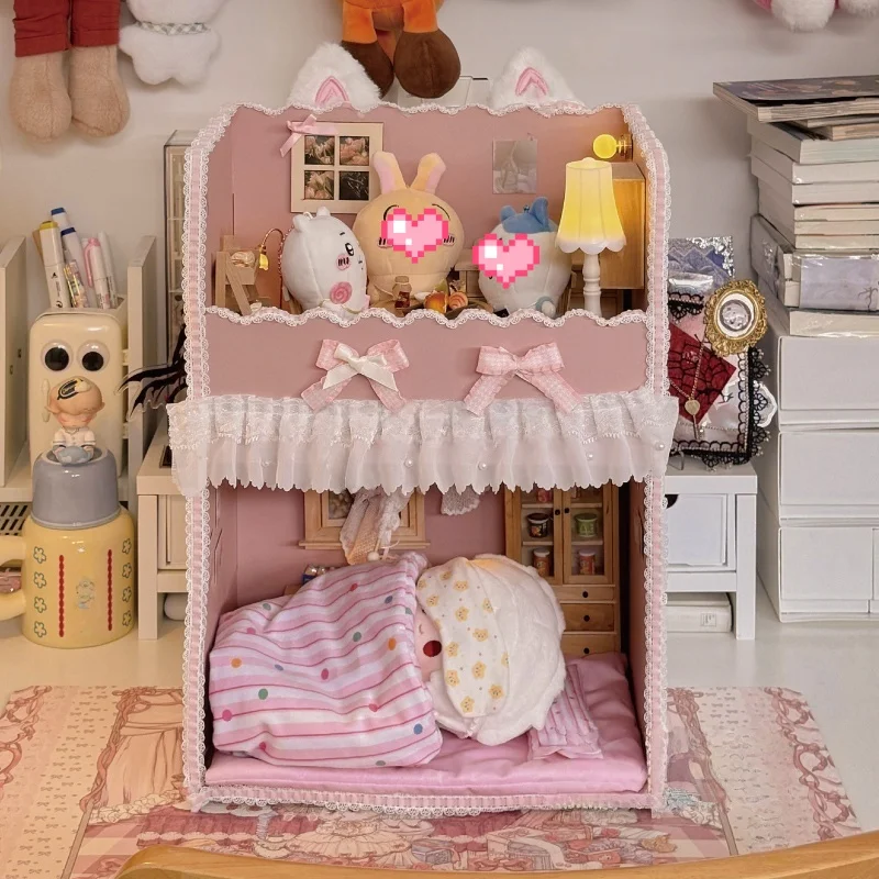 

Коробка для кукол, подставка для мини-комнаты для кукол, хранилище для кукол, рукоделие своими руками, миниатюрный дом сцены, имитационная комната