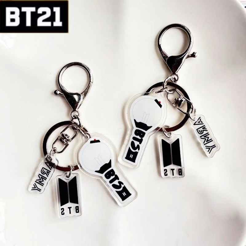 Pingente Decorativo Personalizado BTS com Padrão Criativo de Desenho Animado, Novo Chaveiro Portátil de Acrílico Unissex Versátil e Moderno