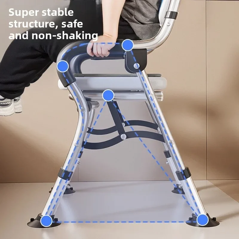 Elderly Handicapped Chair Anti-slip Bathroom Safety Bath Chair for Shower, Folding Bath Stool Bathroom Chair for Elderly People