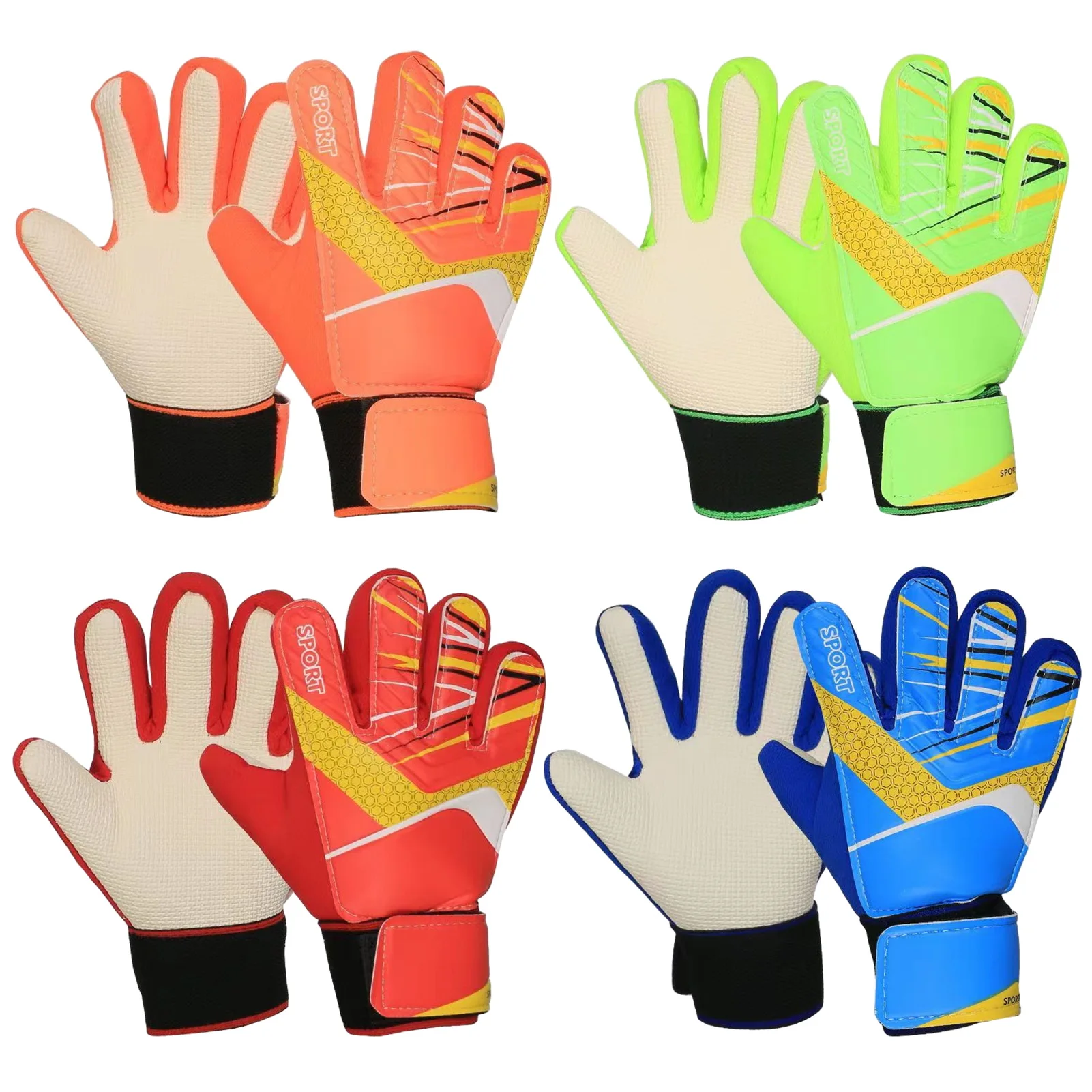 1 Pair Children Soccer Goalkeeper Gloves Goalie Gloves Non-slip Football Glove Kids Goalkeep Gloves Football Training Gloves