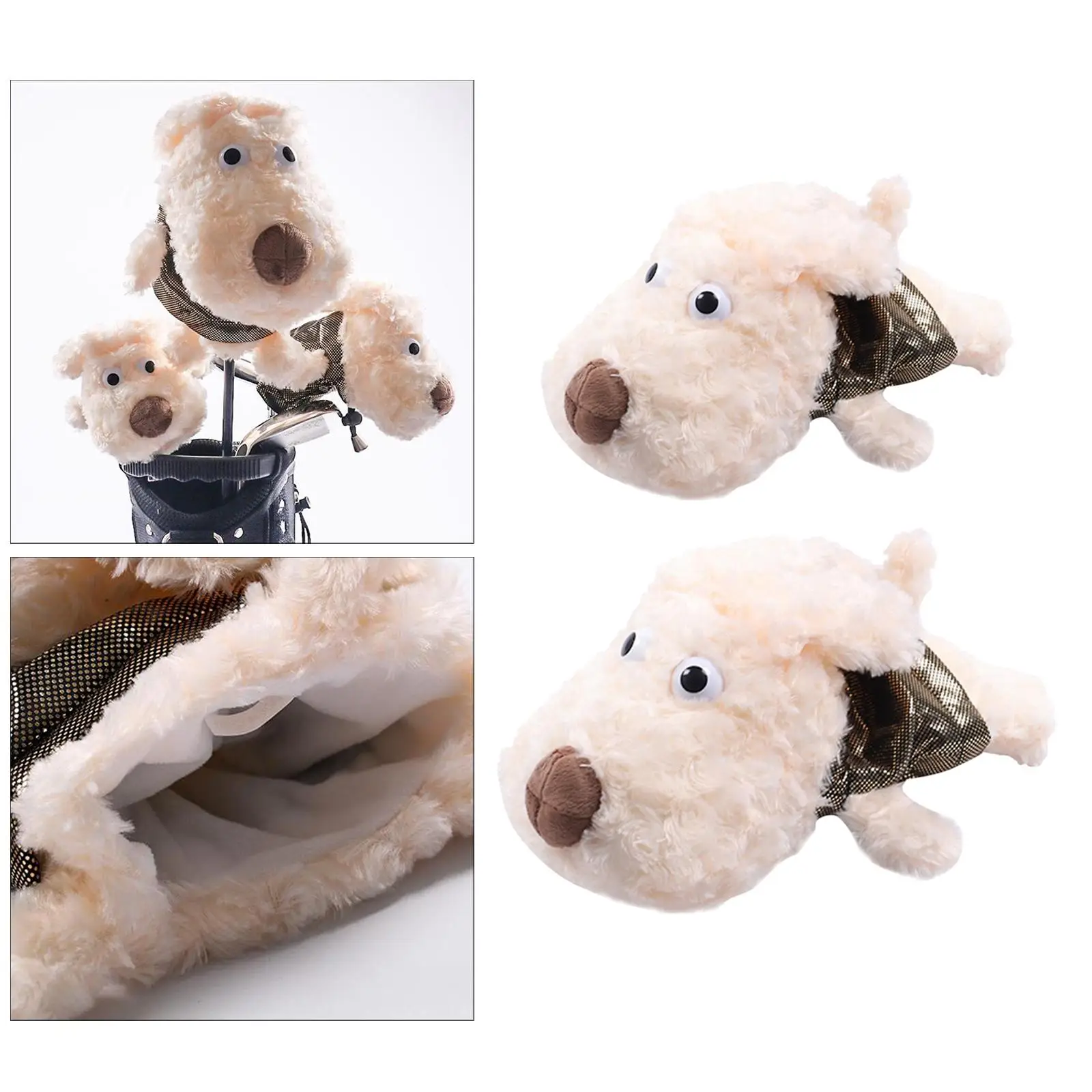 Novelty Golf Wood Driver Head Covers Headcover Puppy Shaped Protector Sleeve