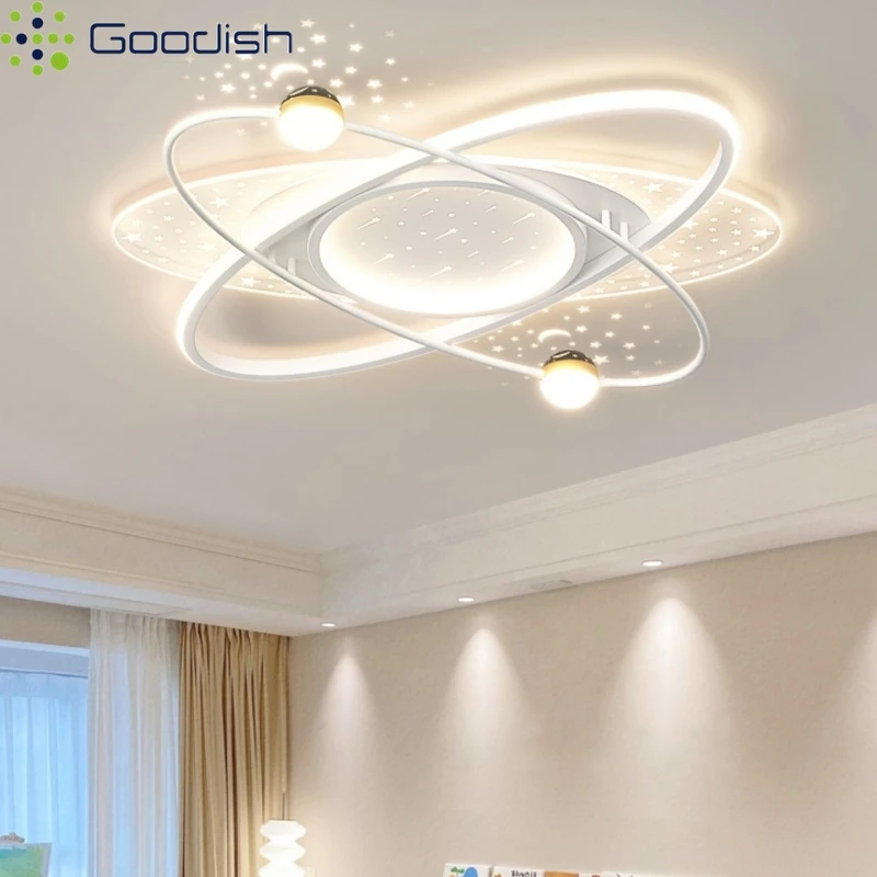 Modern Nordic Luxury Cute Cartoon Starry Sky LED Home Ceiling Light Art Creative Plated Lamp for Bedroom Decoration Chandeliers