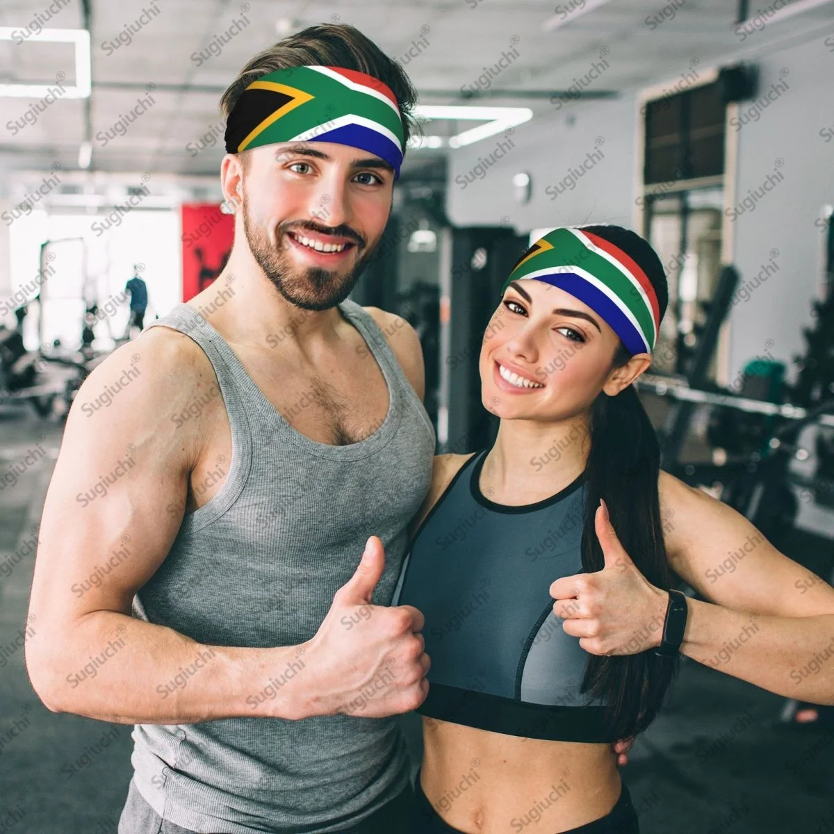 

2025 South Africa Flag Sweatband Women Men Moisture Wicking Syriac Aram Gym Headband for Cycling Yoga