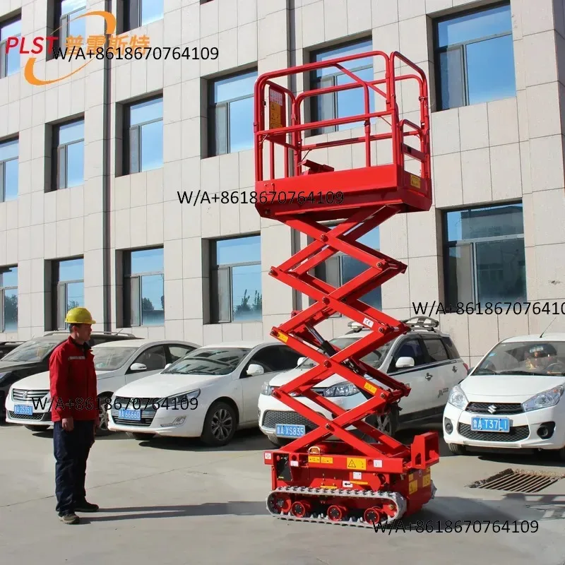 Spot 6-meter aerial work vehicle mobile scissor crawler manned hydraulic all-electric self-propelled lifting platform