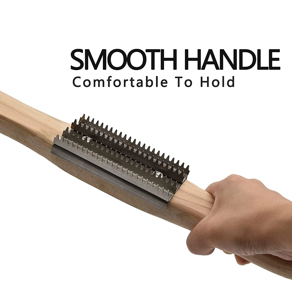 ABKS-2X 15 Inch Buffing Wheel Rake For Compound Cleaning,Removing Residual Compounds Metal,Rake Steel Polishing Wooden Handle