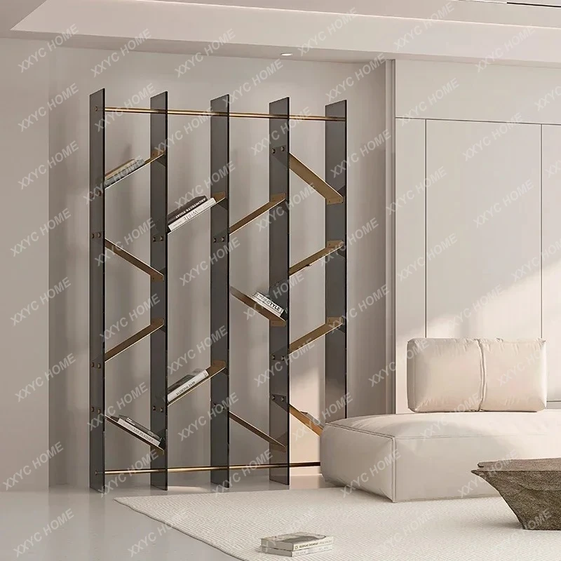 A  Acrylic Chiba Bookshelf Vertical Floor Light Luxury Simple Modern Shelf