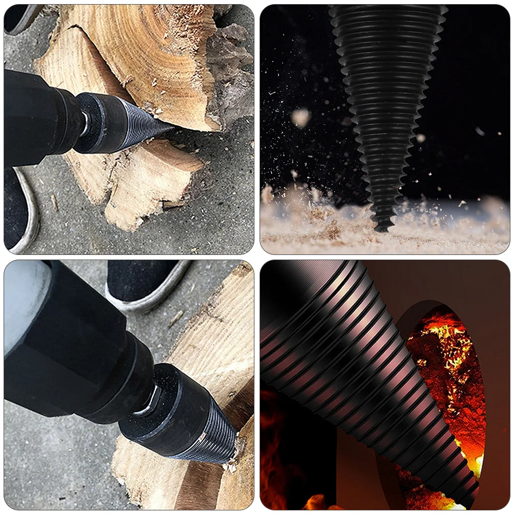 

1Set Efficient Wood Chopping Drill Bits No Moving Blades Safe Kids Splitting Wood Tool Cone Drill Bit Woodworking Tool