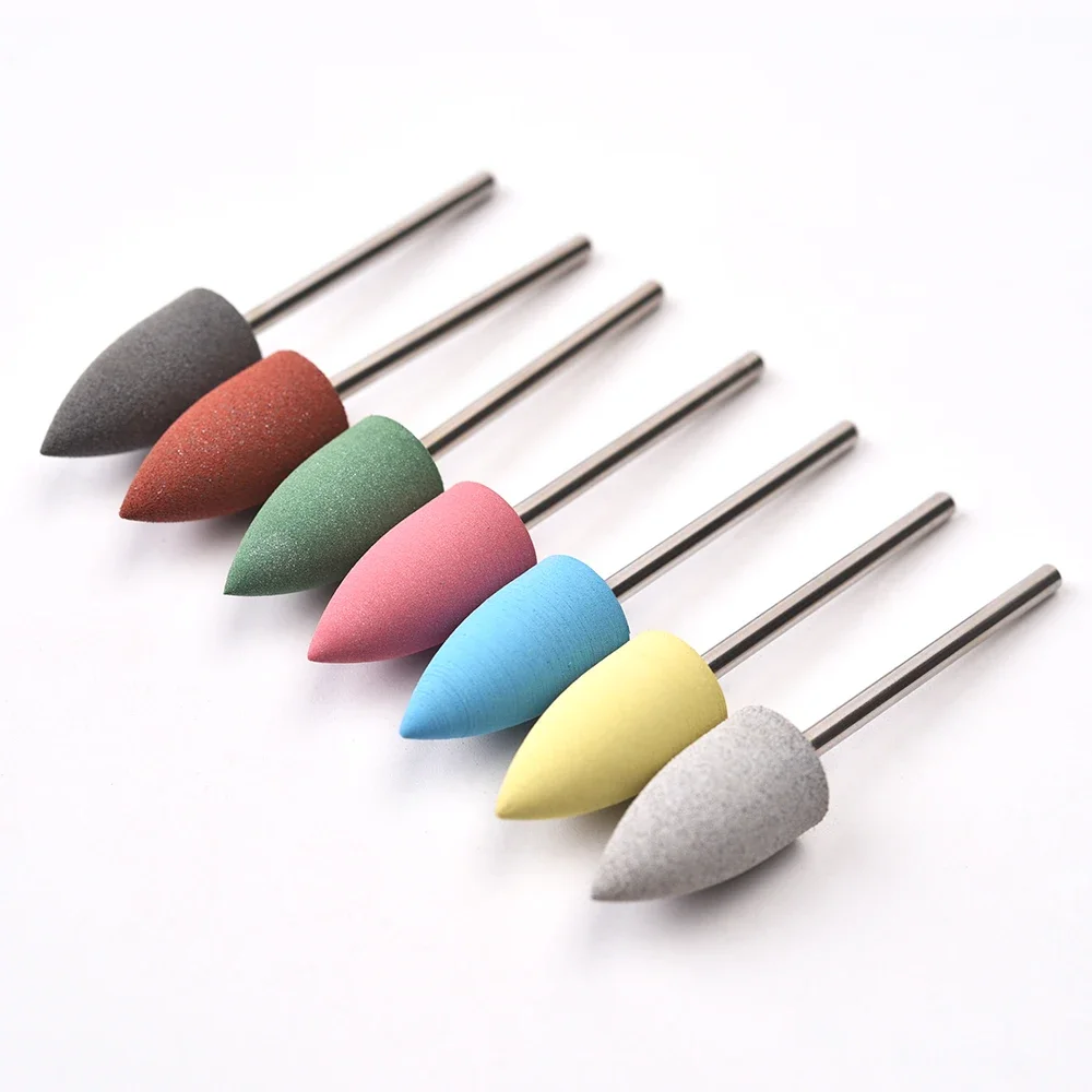 KADS 10 قطعة مسمار مثقاب الخشب المطاط سيليكون قاطعة المطحنة مزيل إهاب الجلد الميت الملمع طاحونة رئيس Mancure أدوات باديكير