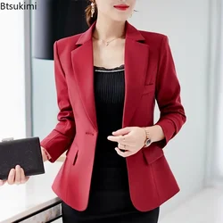 2026Women's Formal Jacket Suits Spring Summer Slim Long Sleeve Black Blazer Mujer Solid Business Women Blazers Korean Style Suit