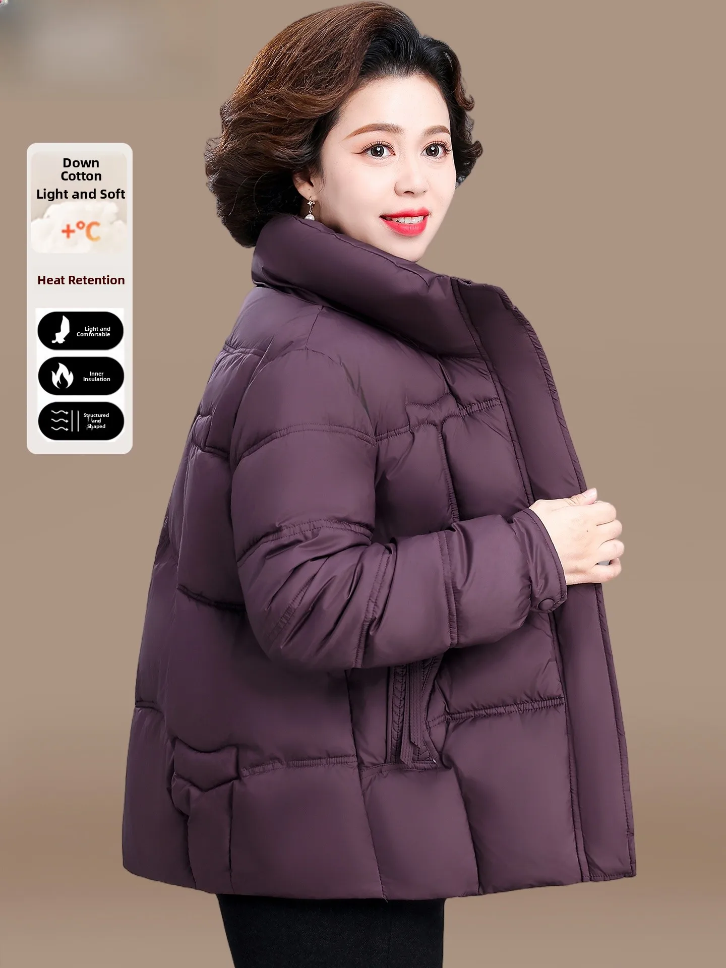 

Модная зимняя куртка для женщин: утепленная, свободного кроя, из полиэфирного волокна, с прямым подолом