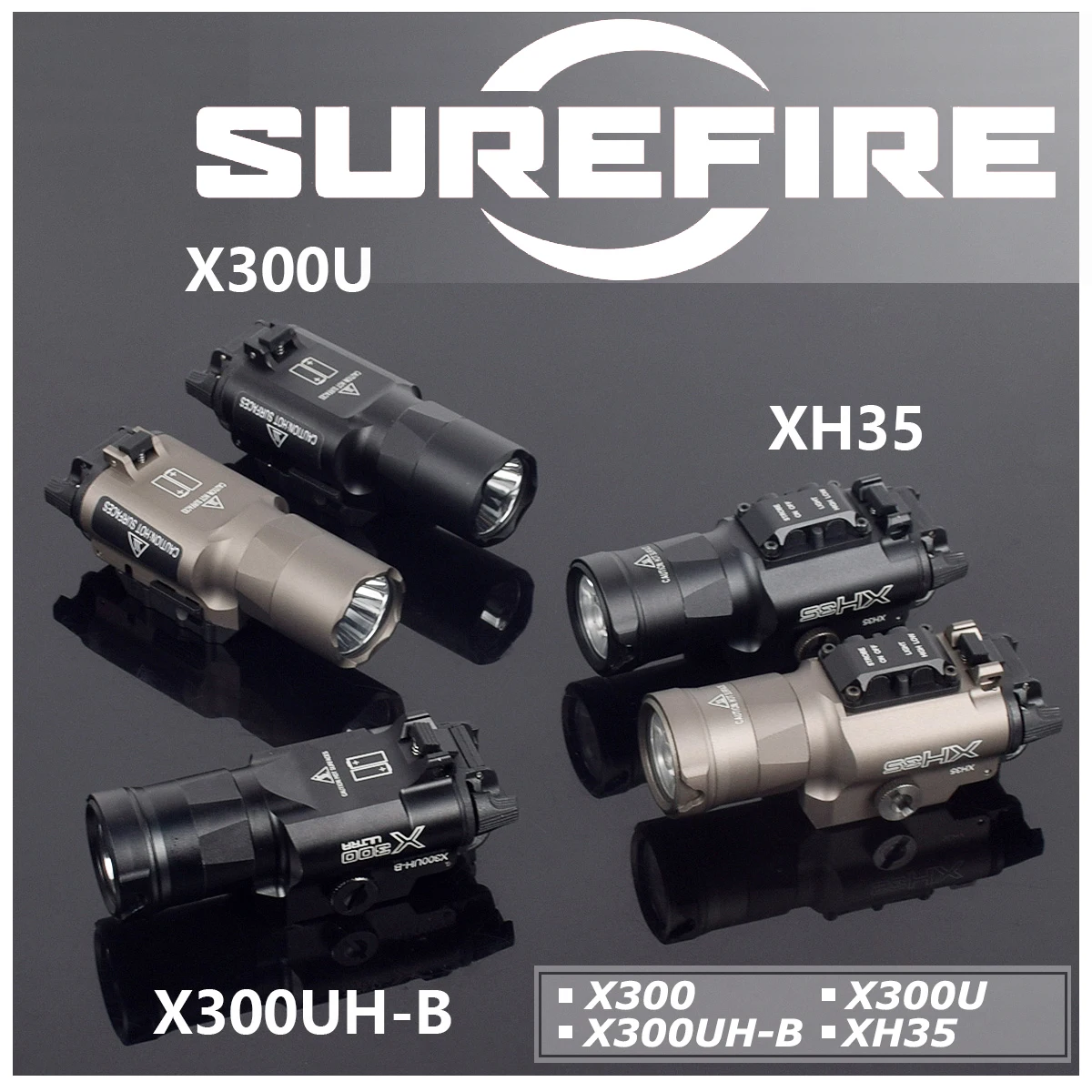 Tactical Surefire Weapon Light  X300 X300U X300UH-B XH35 Flashlight  Fit 20mm Rail Airsoft Weapon Hunting Flashlight