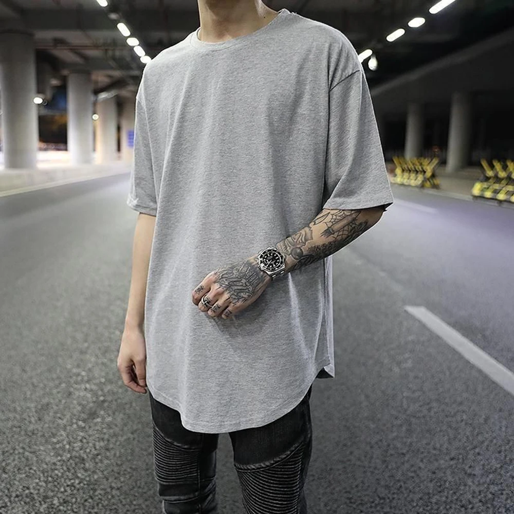 

XS-5XL Summer Solid Color Short-Sleeve T-Shirt American Retro Fashion Trendy High Street Simple Loose Casual Niche Men's Top