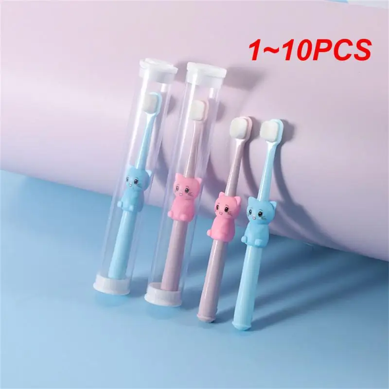 1~10PCS Children's Toothbrush Cartoon Soft-bristled Children's Toothbrush Small-headed 1-2 Years Old Baby Cat Soft-bristled