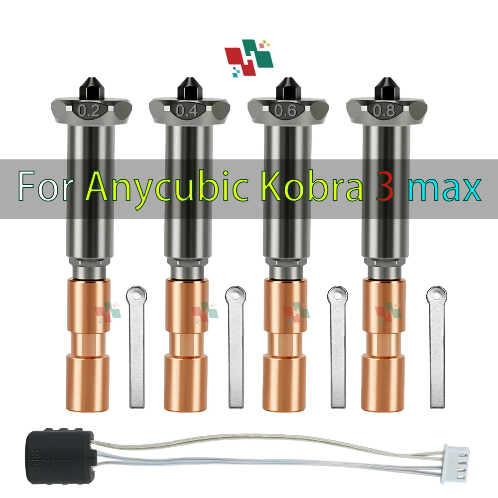 

Upgrade Nozzle For Anycubic Kobra 3 Max Hotend Kobra 3 Max Nozzle Throat 0.4mm 0.6mm 0.8mm Replaceable Nozzles