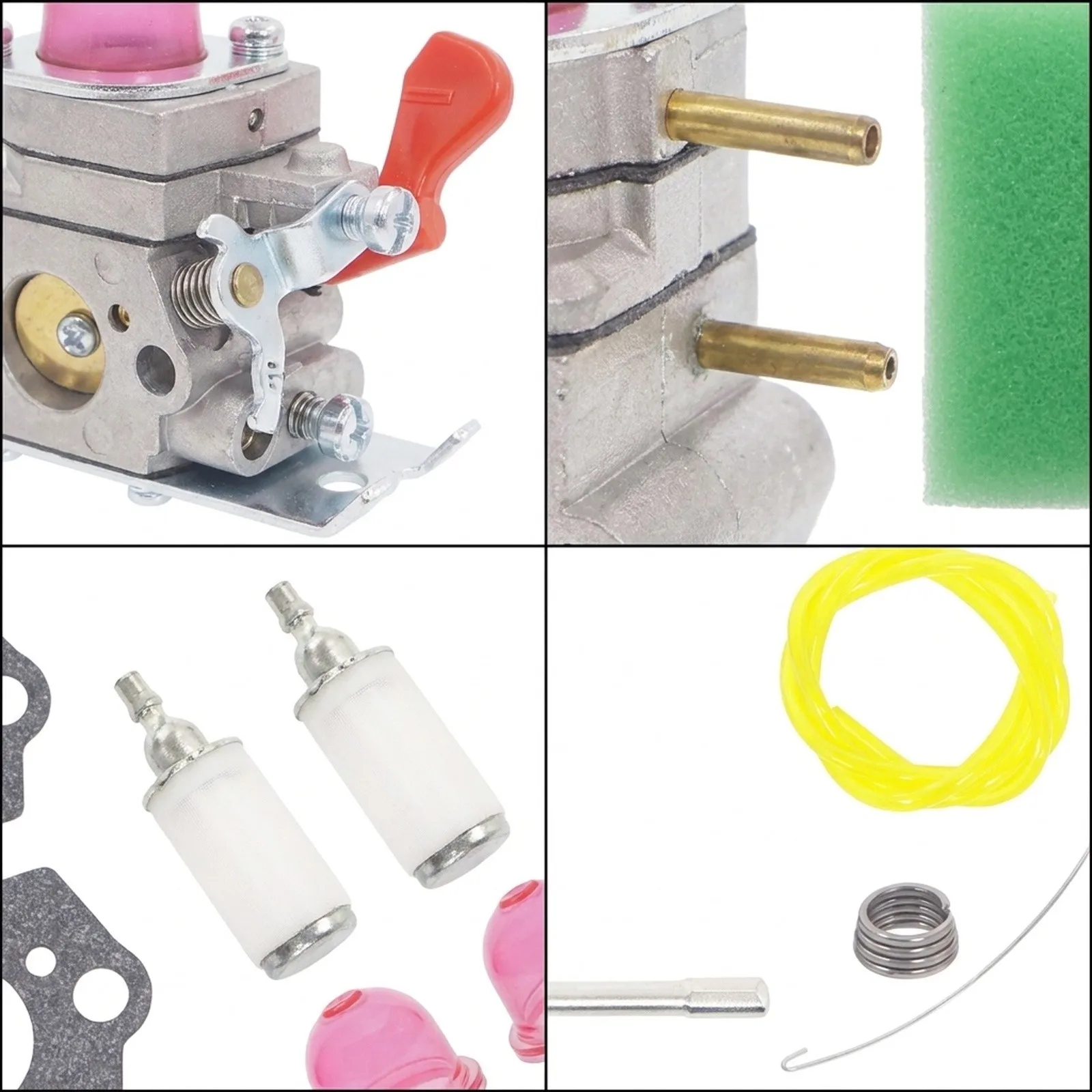 Carburetor Rebuild Repair Kit Air Filter For Poulan P4500 Trimmer Mounting Washers for primer Bulbs New Carburetor