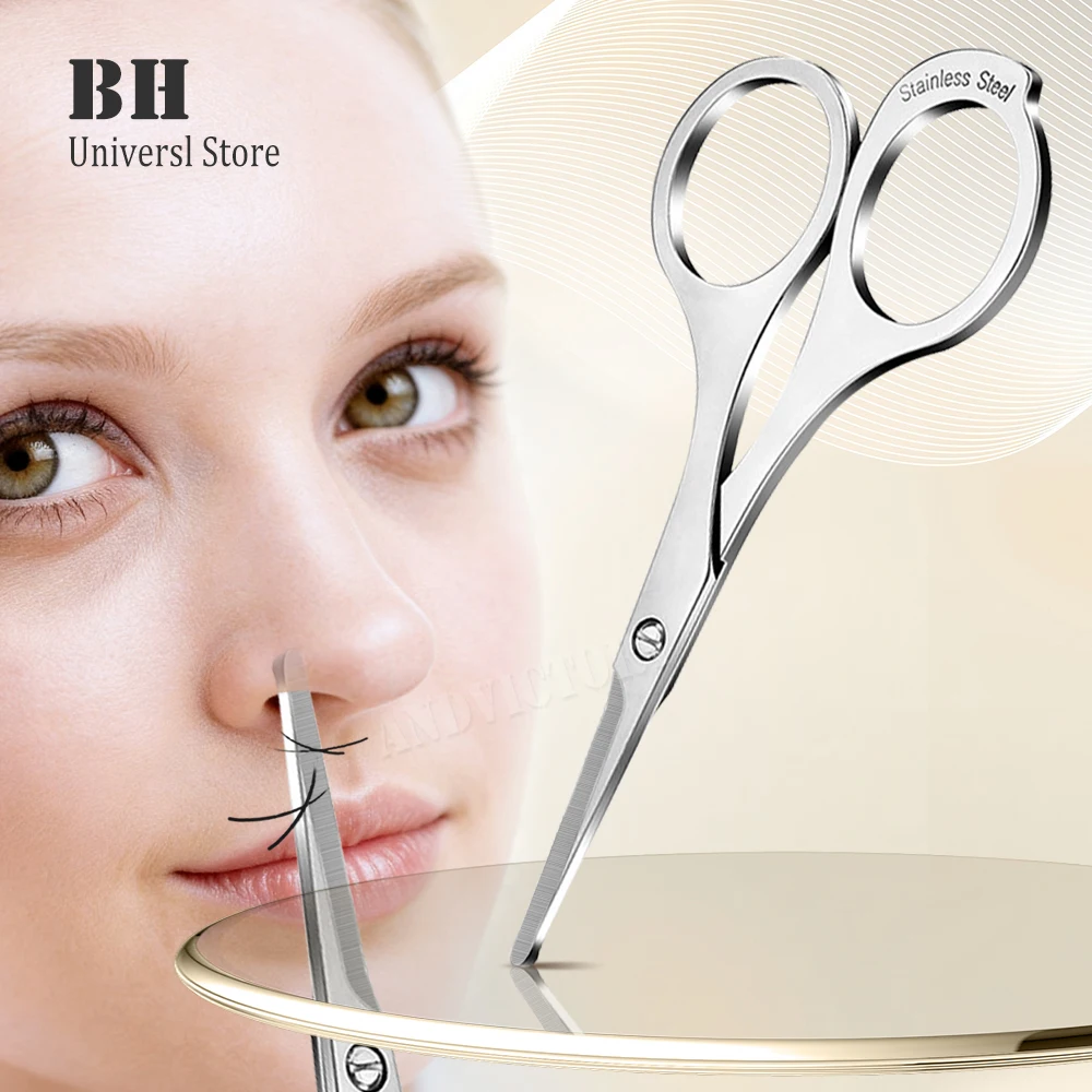 1Pc Nose Scissors Beauty Products Makeup Tool Hair Remover Nail Cuticle Round Tip Scissors Safe Health Nose Hair Scissors