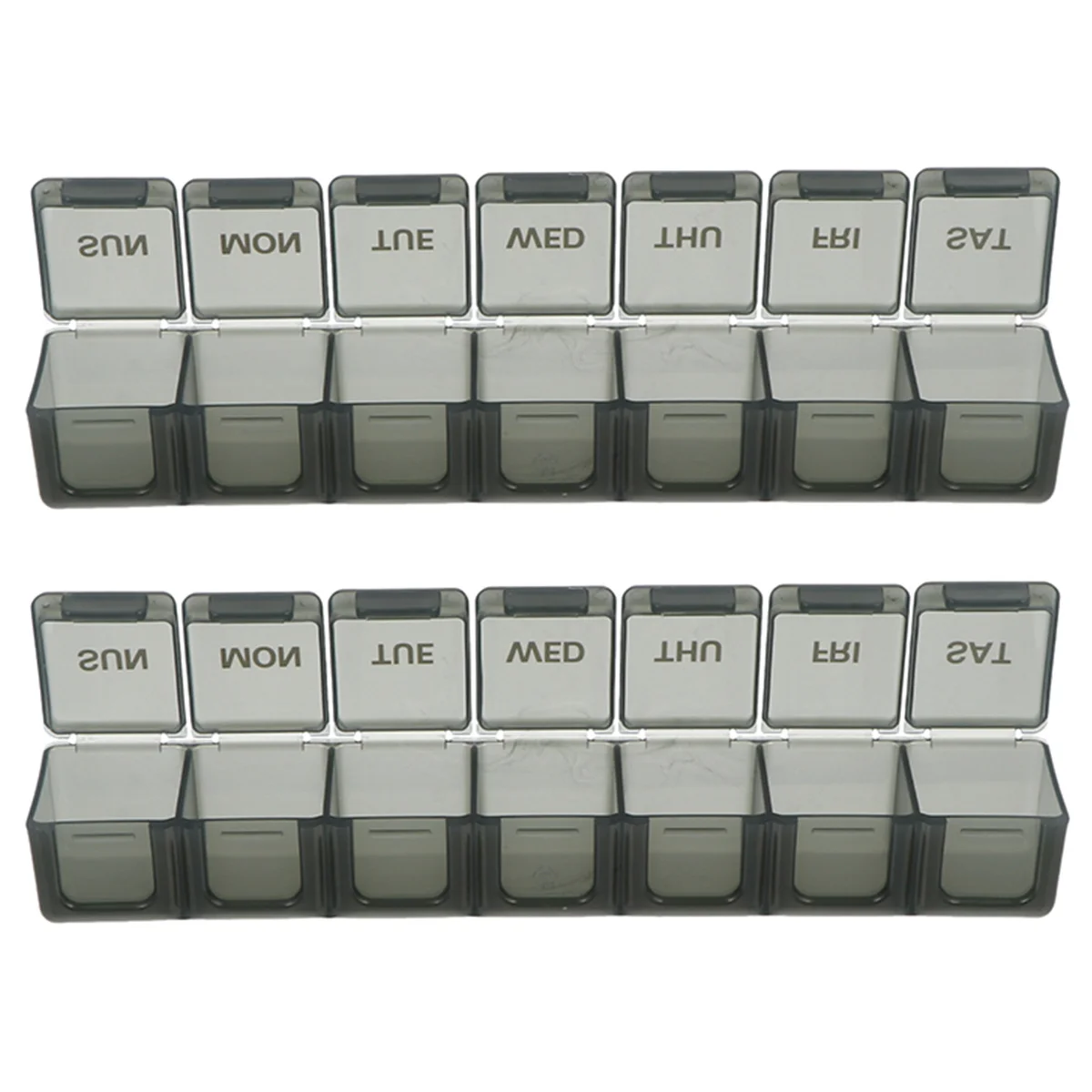 2 قطعة علبة حبوب أسبوعية 7 مقصورات حاوية فيتامينات محمولة متعددة الشبكة موزع منظم السفر منظم أسبوعي #3