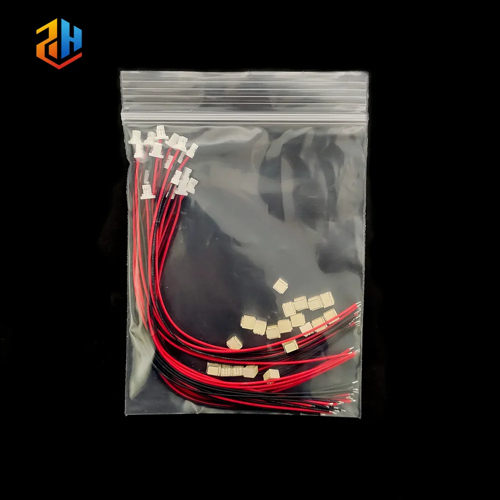 10Sets JST SH 1.0mm 2-Pin Connector Cable - SMD Vertical Male Socket 28AWG 10/20/30cm for Miniaturized Electronics