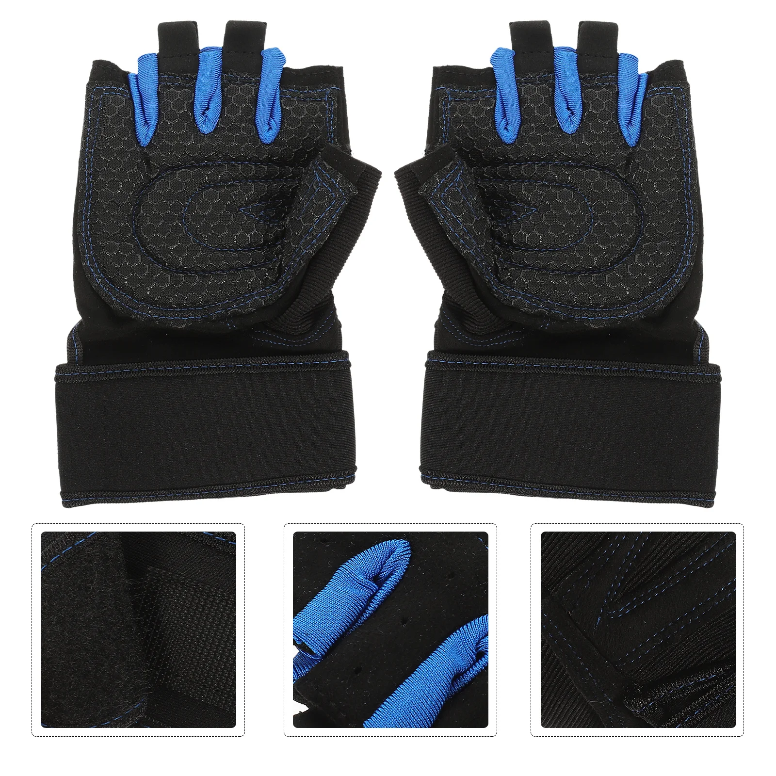 

1Pair Fitness Half-Finger Gloves Men Outdoor Riding Weightlifting Sports Gloves Thickened Palm Anti-Slip Shock Absorbing Dark