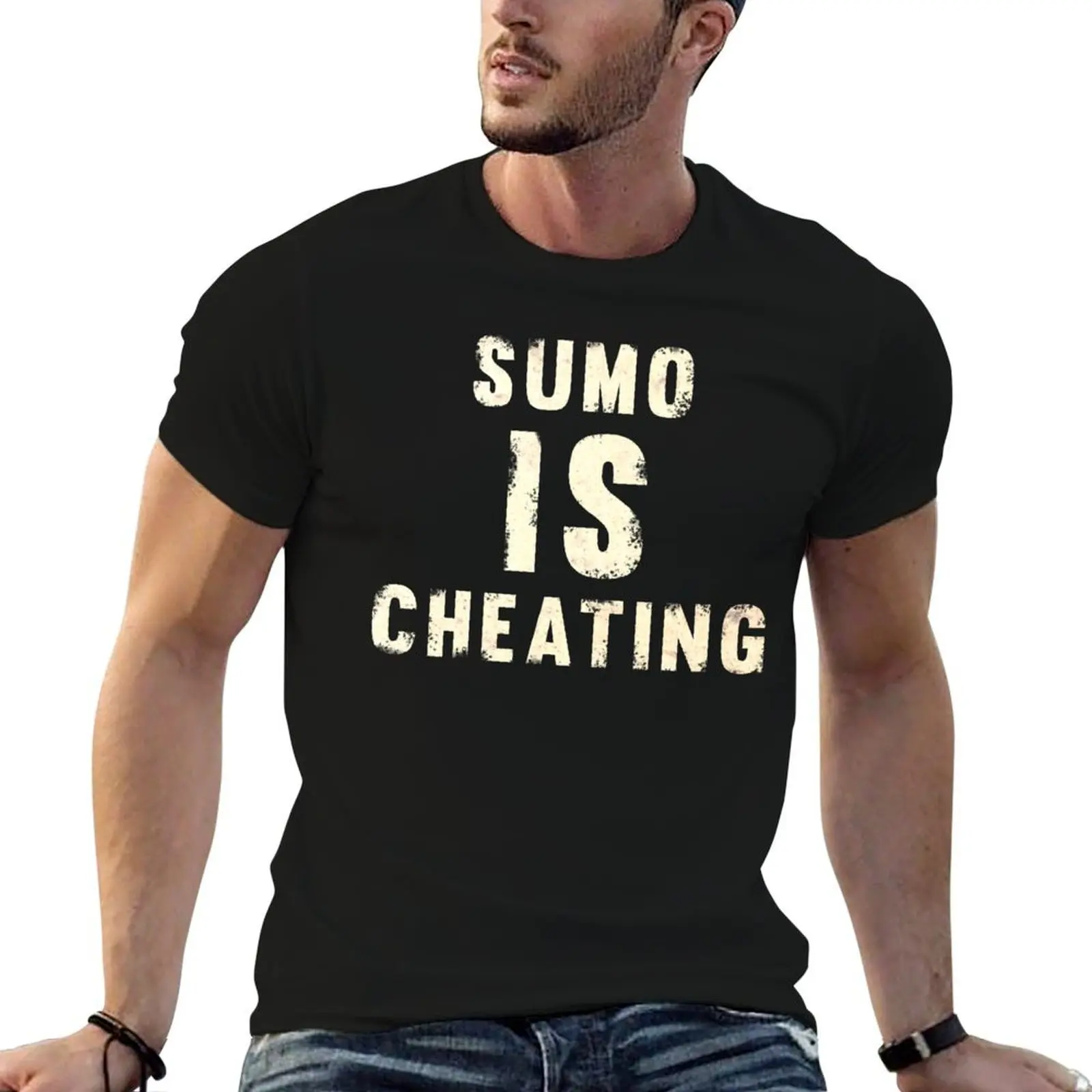 Sumo is cheating deadlifting bodybuilding T-Shirt Everyday Wear Basic Short Sleeve Top