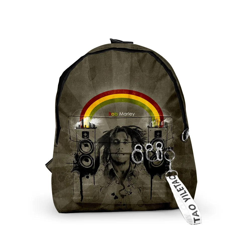 Classic Popular Bob Marley Backpacks Boys/Girls pupil School Bags 3D Print Keychains Oxford Waterproof Cute Small Backpacks