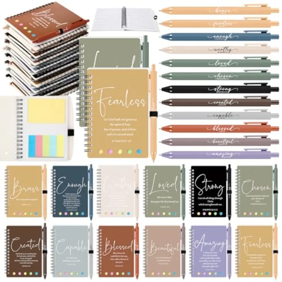 

Fathers Day Christian Gifts Bulk Inspirational Prayer Journal Christian Scripture Notebook with Bible Pen Religious Church Gift