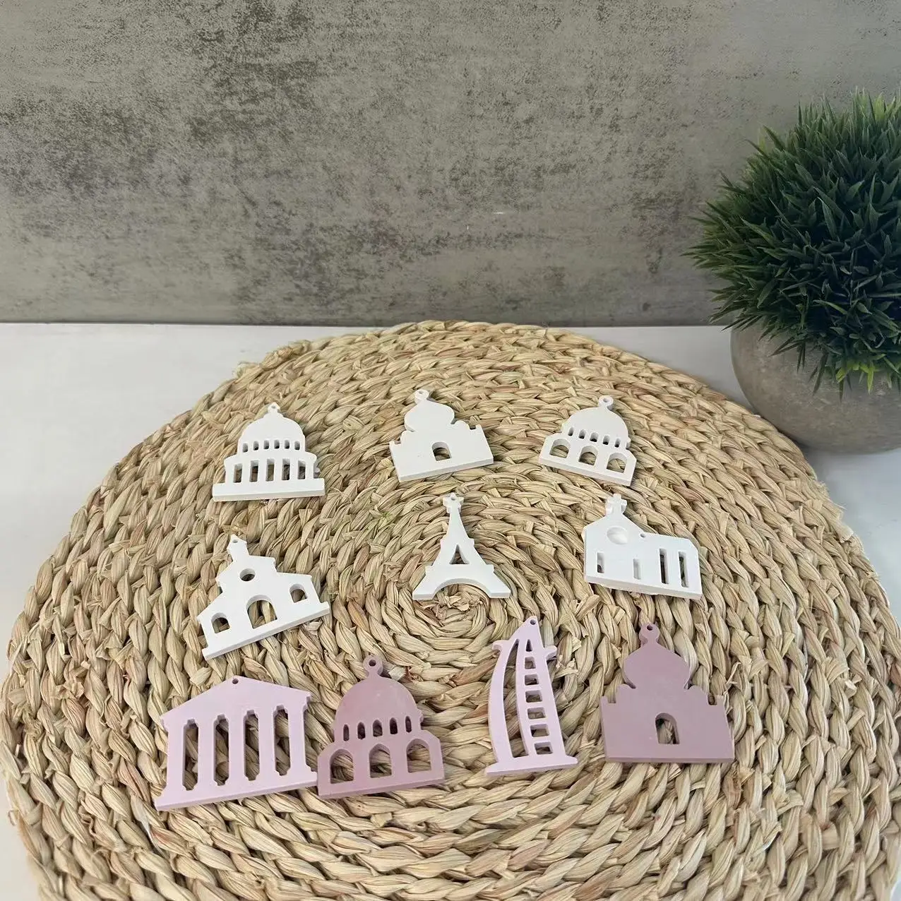 Diy Castle Earring Pendant Mold House Keychain Plaster Drop Glue Mold