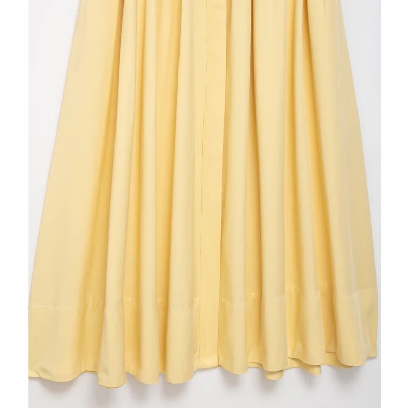 MUJER 2025 Pleated Shirt Dress Woman Belt Sleeveless Long Dresses for Women Casual Summer Midi Dress Women Holiday Women's Dress