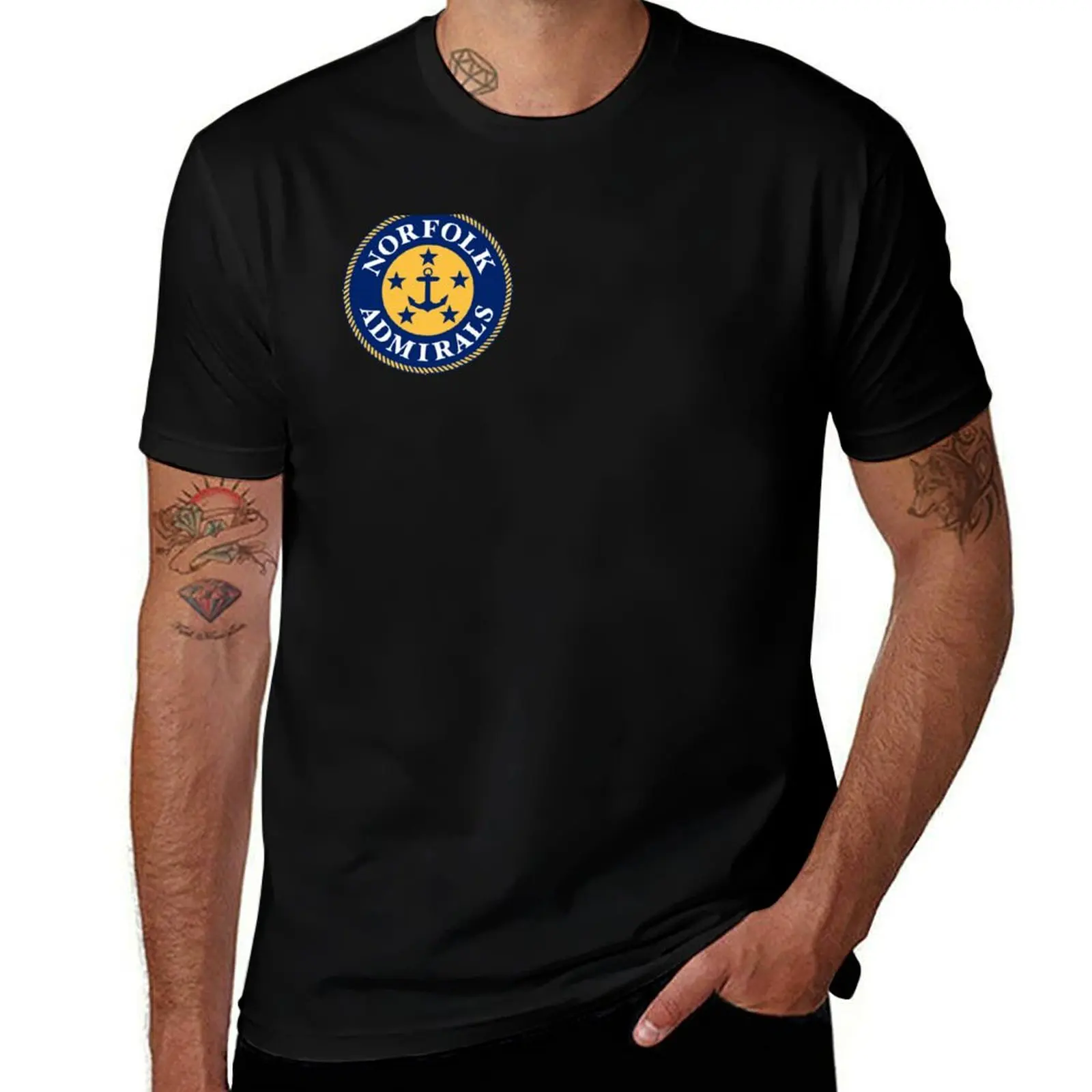 Футболка Norfolk Admirals, однотонная, с коротким рукавом, из хлопка.