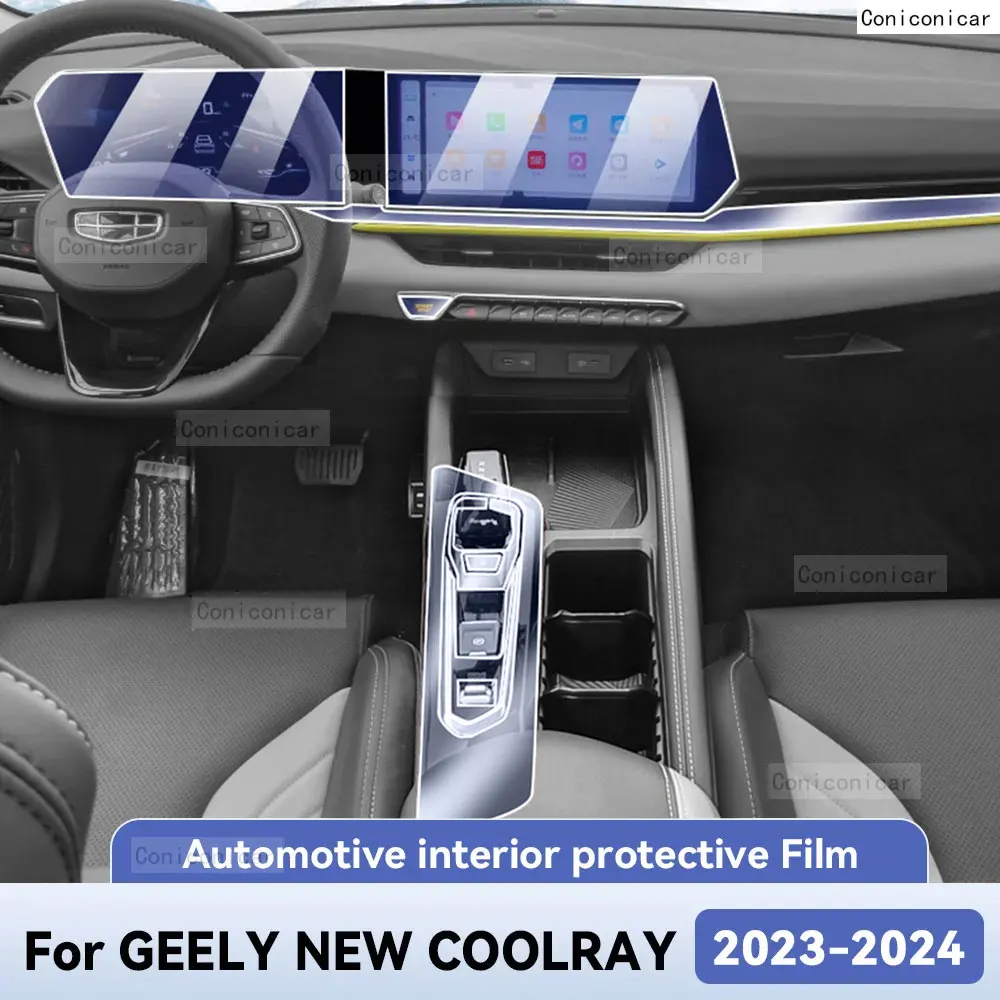 

TPU For GEELY New COOLRAY 2023 2024 Car Interior Protection Anti-Scratch Film instrument Center Control Navigation Accessories