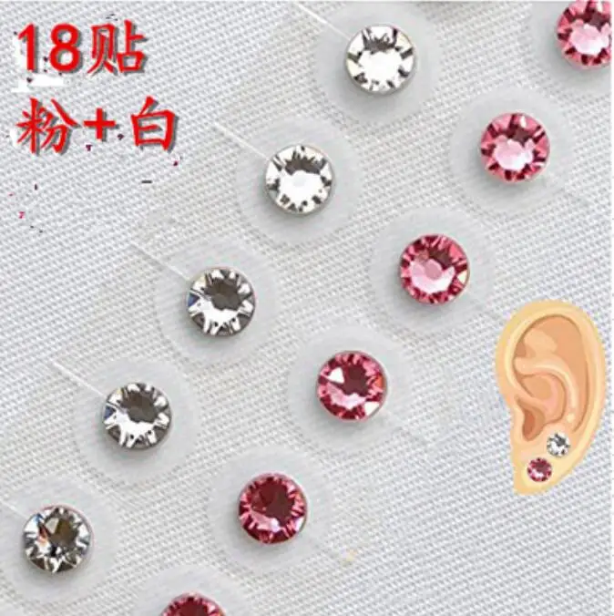 Magnetic Bead /5 colors crystal ear Patch Transparent Tape Anti-allergic Magnetic therapy Ear Pressure Paste Ear Auriculotherapy