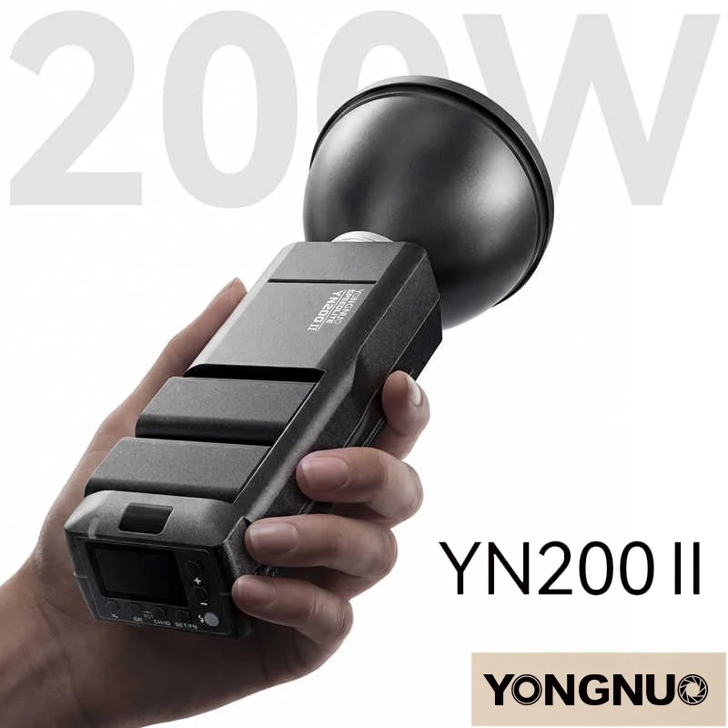 

Портативная вспышка YONGNUO YN200 II TTL 1/8000s HSS 200W для съемки на улице, для камер Sony, Canon, Nikon