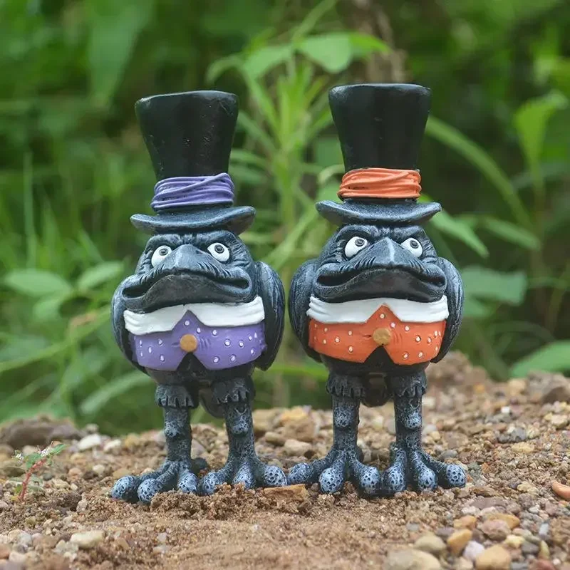 [Divertido] escultura de cuervo orgulloso de Halloween, decoración de jardín, estatua de resina, modelo de figuras de acción, juguetes, adornos para el hogar, regalo de cumpleaños para niños