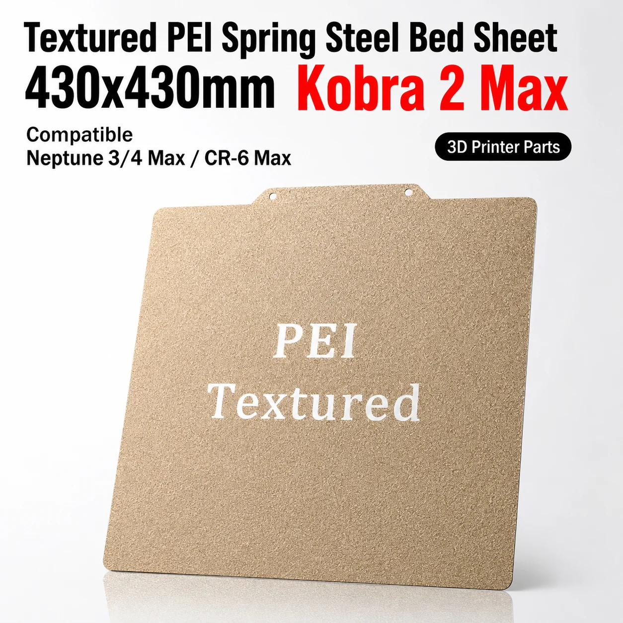 3D Printer Bed Spring - แผ่นรองพิมพ์ 3D แบบมีพื้นผิว PEI ขนาด 430x430