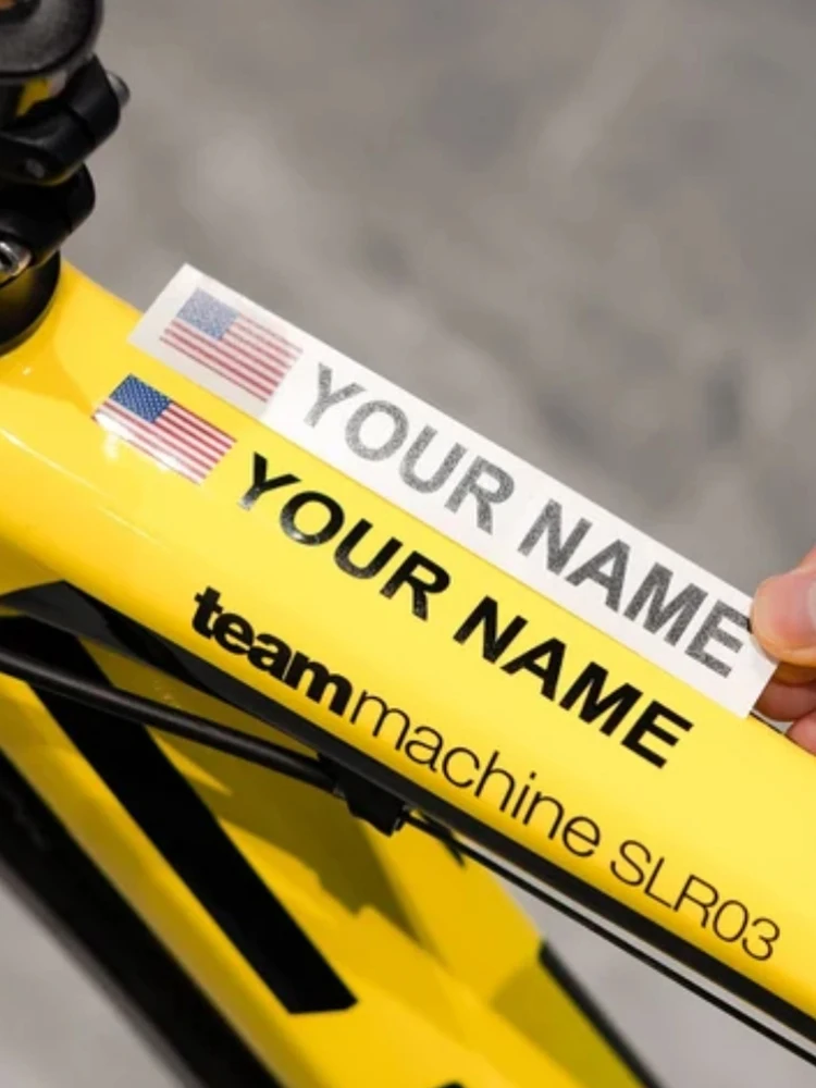 AliExpress MOTUC 3PCS Custom Flag & Name Bicycle Frame Stickers Waterproof High-quality for MTB Bike Top Tube Helmet Motorcycle Vinyl Decals