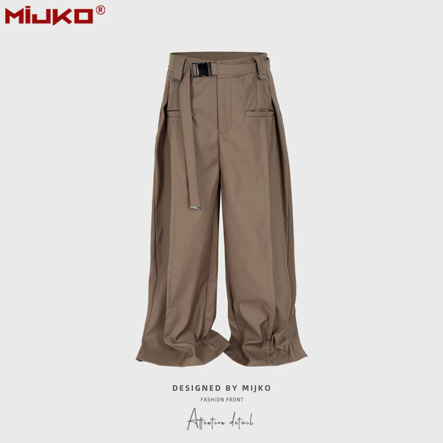 MIJKO American Style Men's Suit Pants Black Khaki Clean Fit Casual Trousers C860#