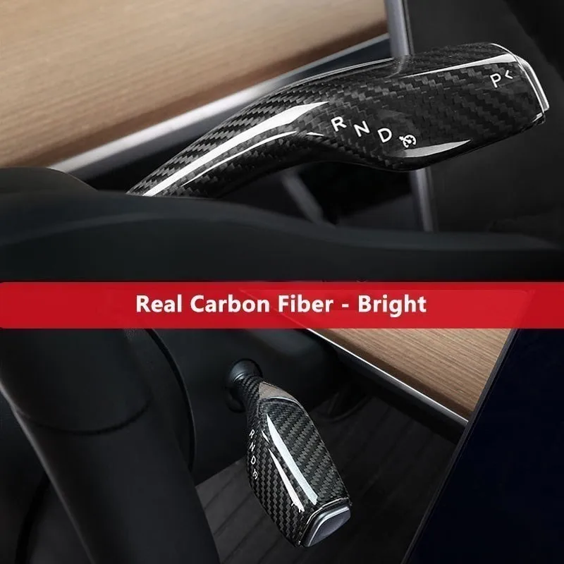 Column Shift Protective Cover 2pcs For Tesla Model 3 Forged Carbon Fiber Stickers For Model Y 2023 Steering Wheel Accessories view 3