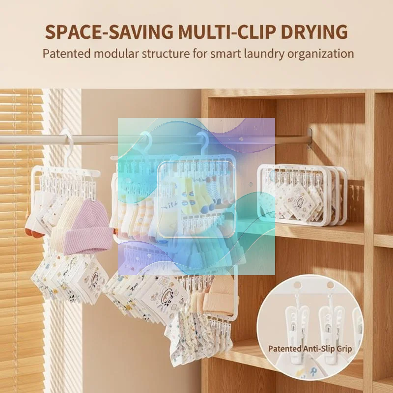 Multi Clip Sock Hanger Detachable Multifunctional Drying Rack Space Saving for Home Laundry Daily Use