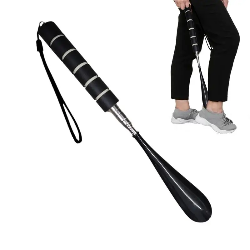 Shoes Lifter Retractable Shoehorn Lazy Shoe Helper Long Handle Alloy Shoes Lifter Non-slip Durable Pull Shoehorn Shoe Accessory