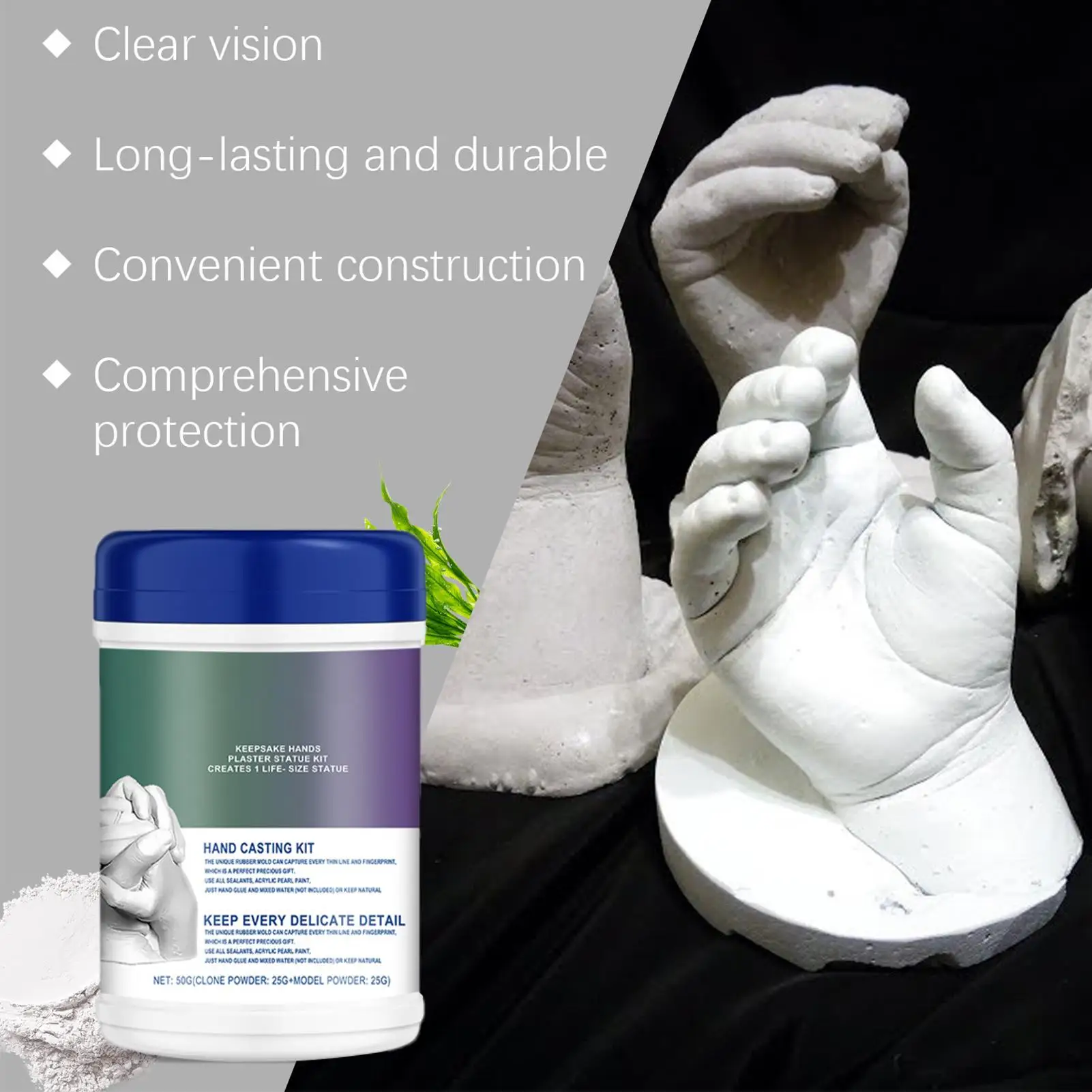 Hand Casting Kit Couples Mold-Maker For Hand Sculptures 3D Keepsake Hand Mold Kit Creative Alginate Molding Powder For Couples