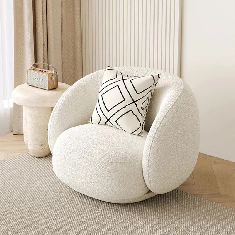 Cute Fluffy Living Room Chair Elastic White Floor Single Living Room Chair Back Support Meubles De Salon Home Furniture