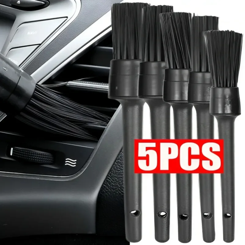 5Pcs Detailing Brush Set Car Was Maintenance Detailing Brush for Car Cleaning Detailing Brush Dashboard Air Outlet Wheel Brushes