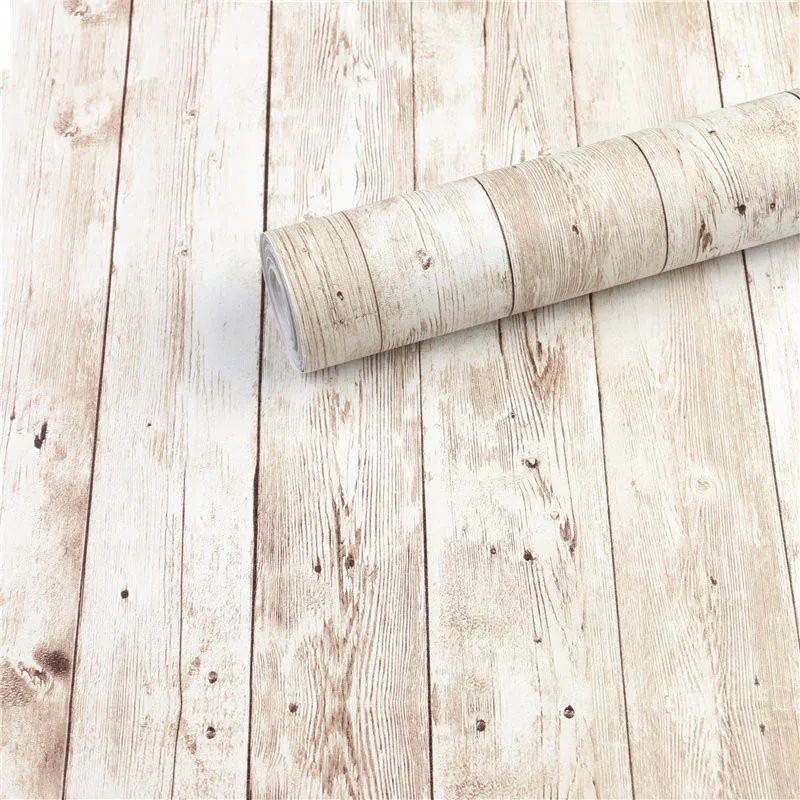 45cm Self-adhesive Home Decorations PVC Wallpaper Vintage Style Wall Stickers Waterproof Modern Simulation Wood Grain