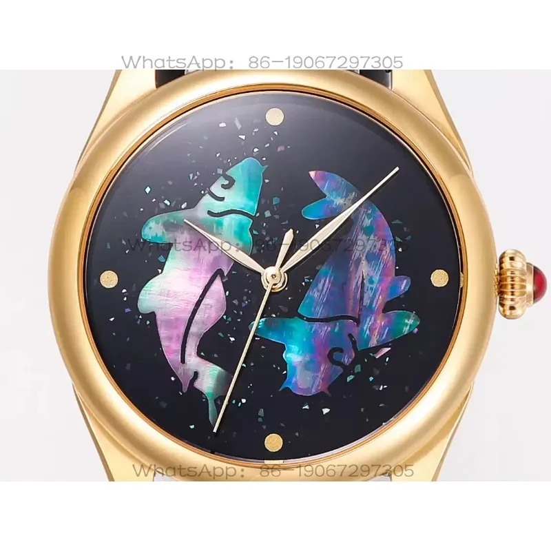 Large lacquer snail craft koi watch men's SW200 mechanical movement new Chinese style