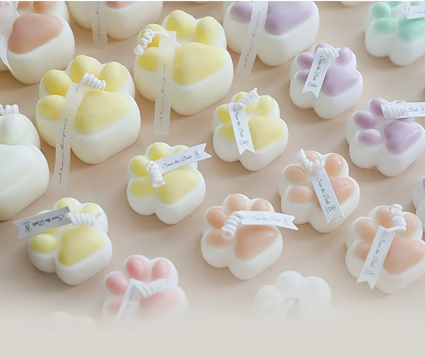 

YSQ025643G Свеча на день рождения в подарочной форме, креативный домашний декор, ароматическая свеча в виде кошачьей лапы