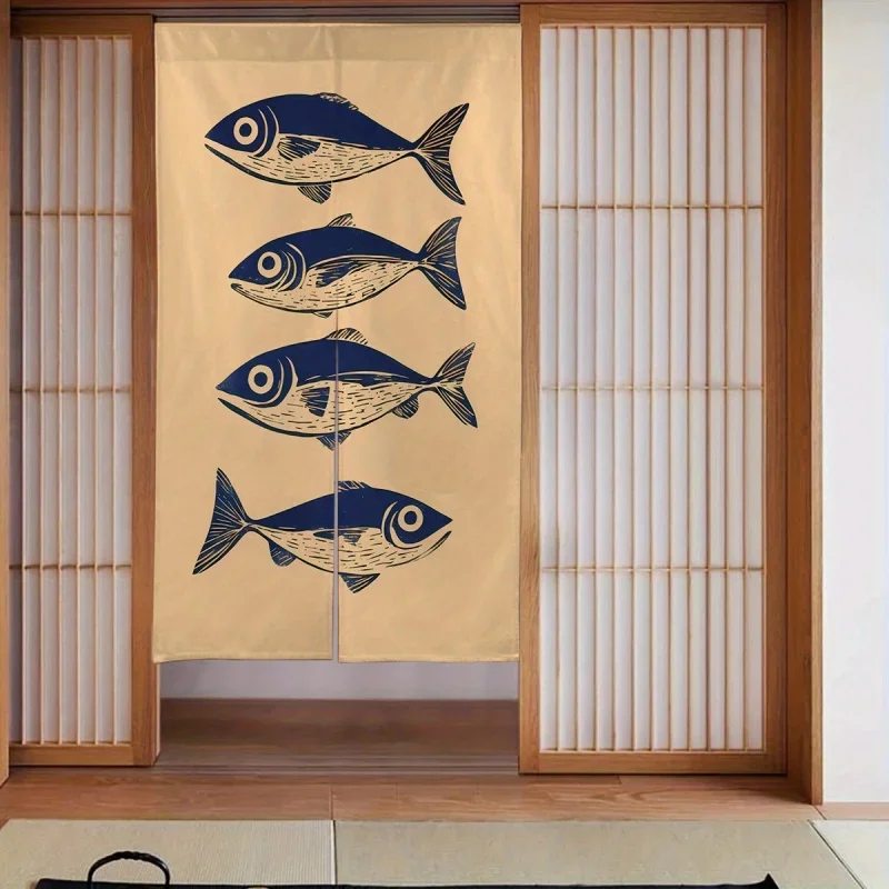 VIKAMA Japanese Style Half Door Curtain Is Suitable For Partition Curtains In Spaces Such As Restaurants Tea Rooms And Entrances