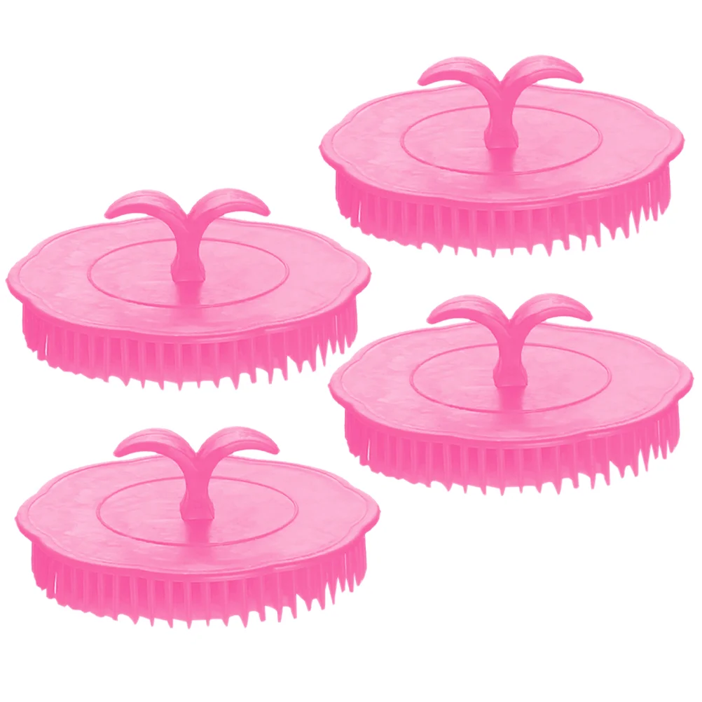 

4 Pcs Shampoo Comb Scalp Brush Head Scrubber Hair for Washing Shower Massager Girl Exfoliate Exfoliator