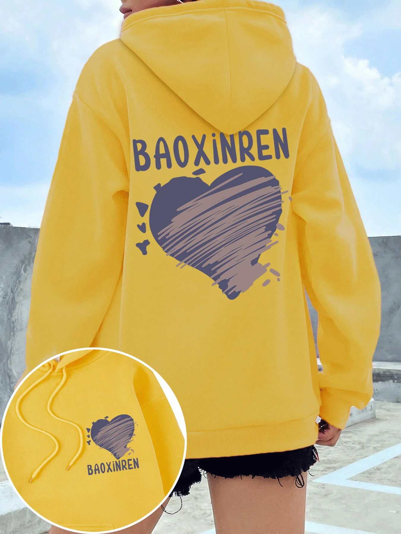 

Женская толстовка с персонализированным граффити Love Pattern, свободная повседневная толстовка с капюшоном, осенние флисовые пуловеры, женская разноцветная мягкая уличная одежда