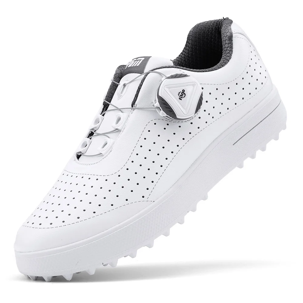 

PGM Small Size 31 32 Hollow Out Kid Golf Shoes Quick Lace No Spike Breathable Upper Anti Slip Leather Casual Sports Shoes