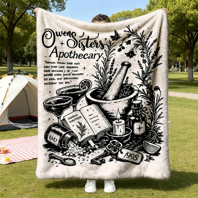 Midnight Margaritas Flannel Blanket, Practical Magic Flannel Blanket, Halloween Spooky Drinking Flannel Blanket